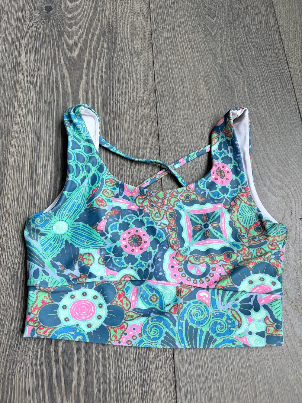 Exotica ExoticAthletica Mandala Moment Strappy Performance Scoop Neck Crop Top